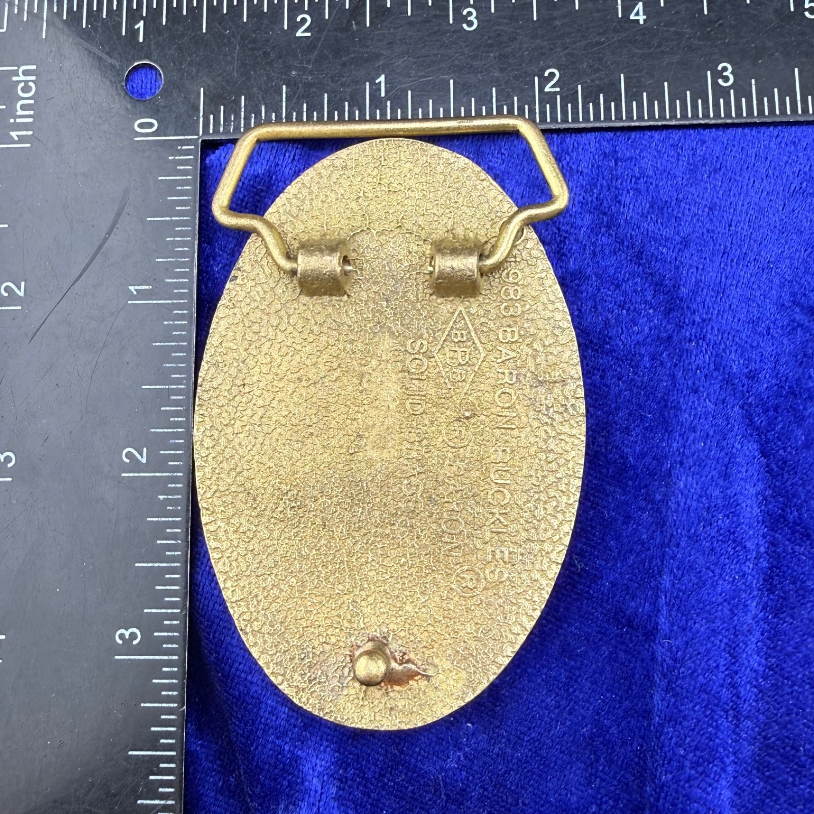 Vintage Etched Resin Buckle Native American Gold Tone Baron Buckles