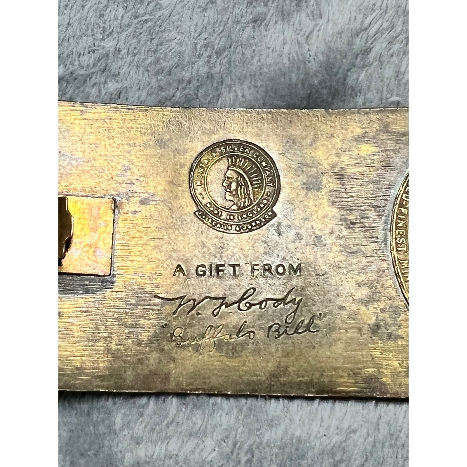 Vintage Winchester Repeating Arms Brass Belt Buckle Buffalo Bill Gift Replica