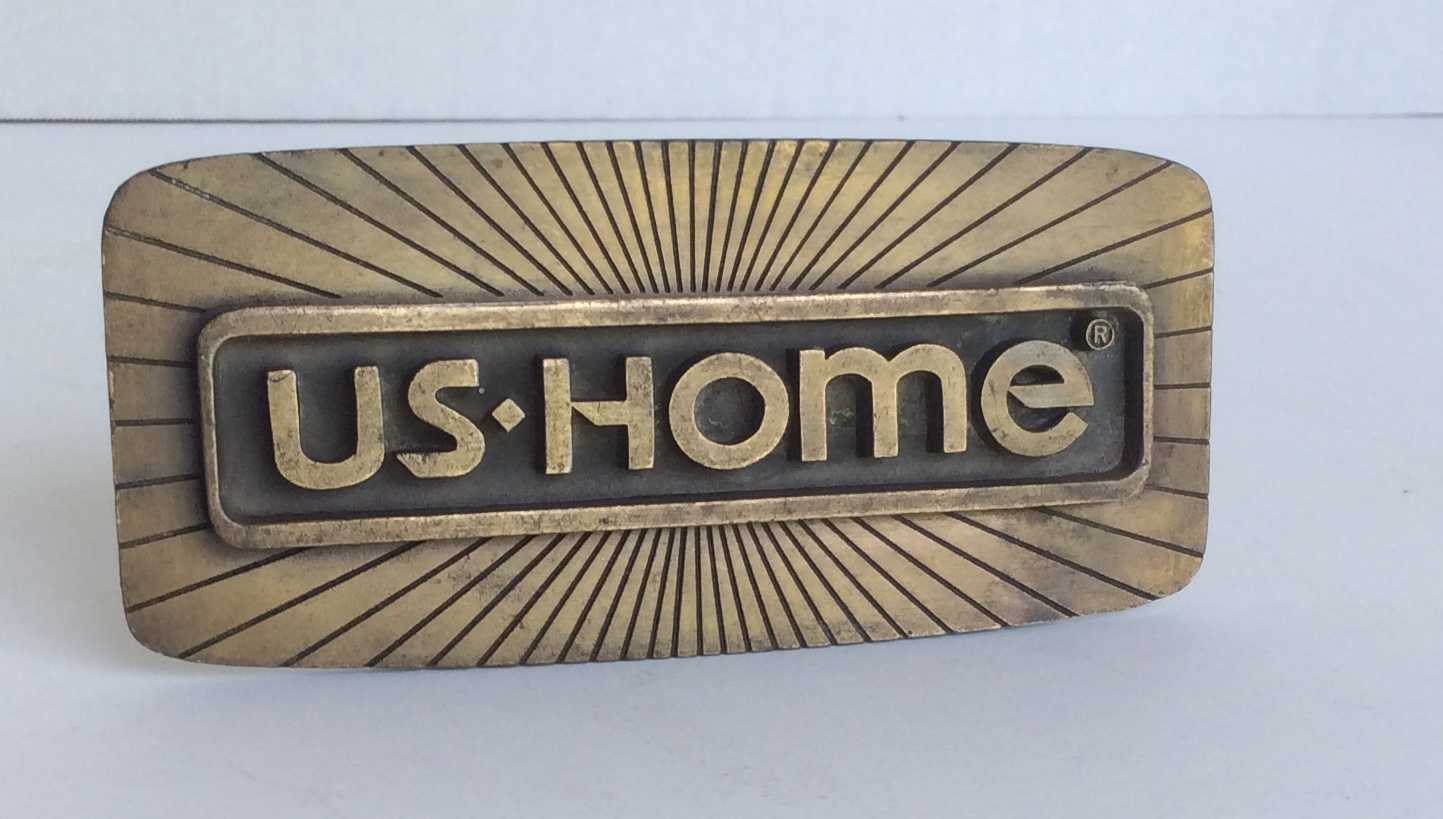 Vintage 1970&rsquo;s or 1980&rsquo;s U. S. Home Brass Belt Buckle