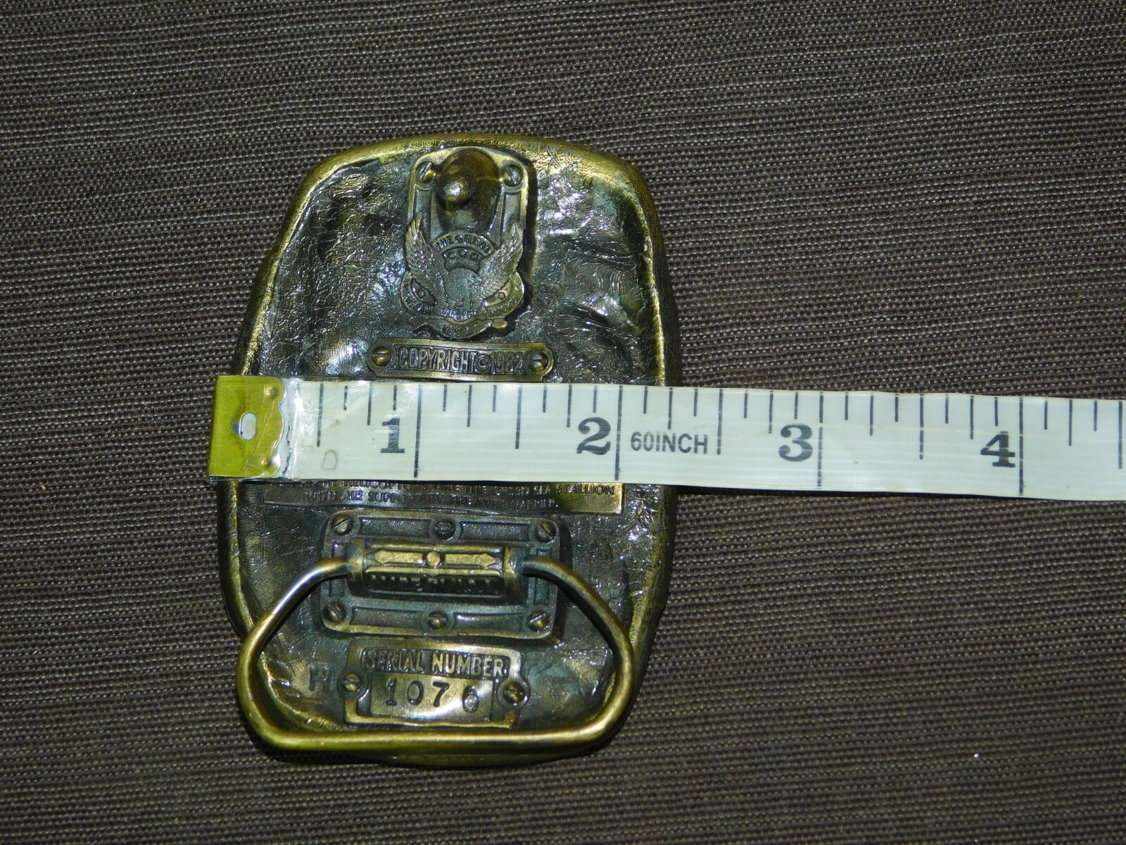 VINTAGE 3 1/4&Prime; ACROSS 1982 UNITED STATES MARINE CORPS FIRST TO FIGHT BELT BUCKLE