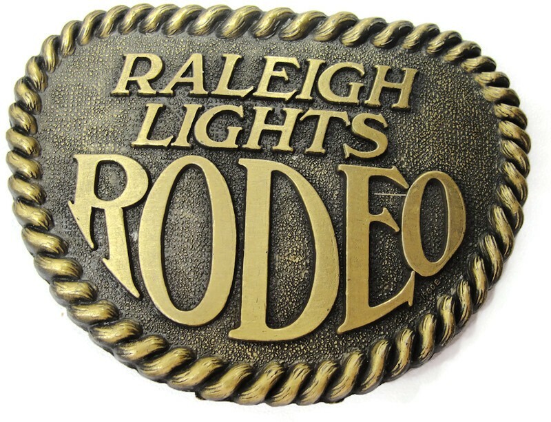 Raleigh Lights Rodeo Belt Buckle Rope Border