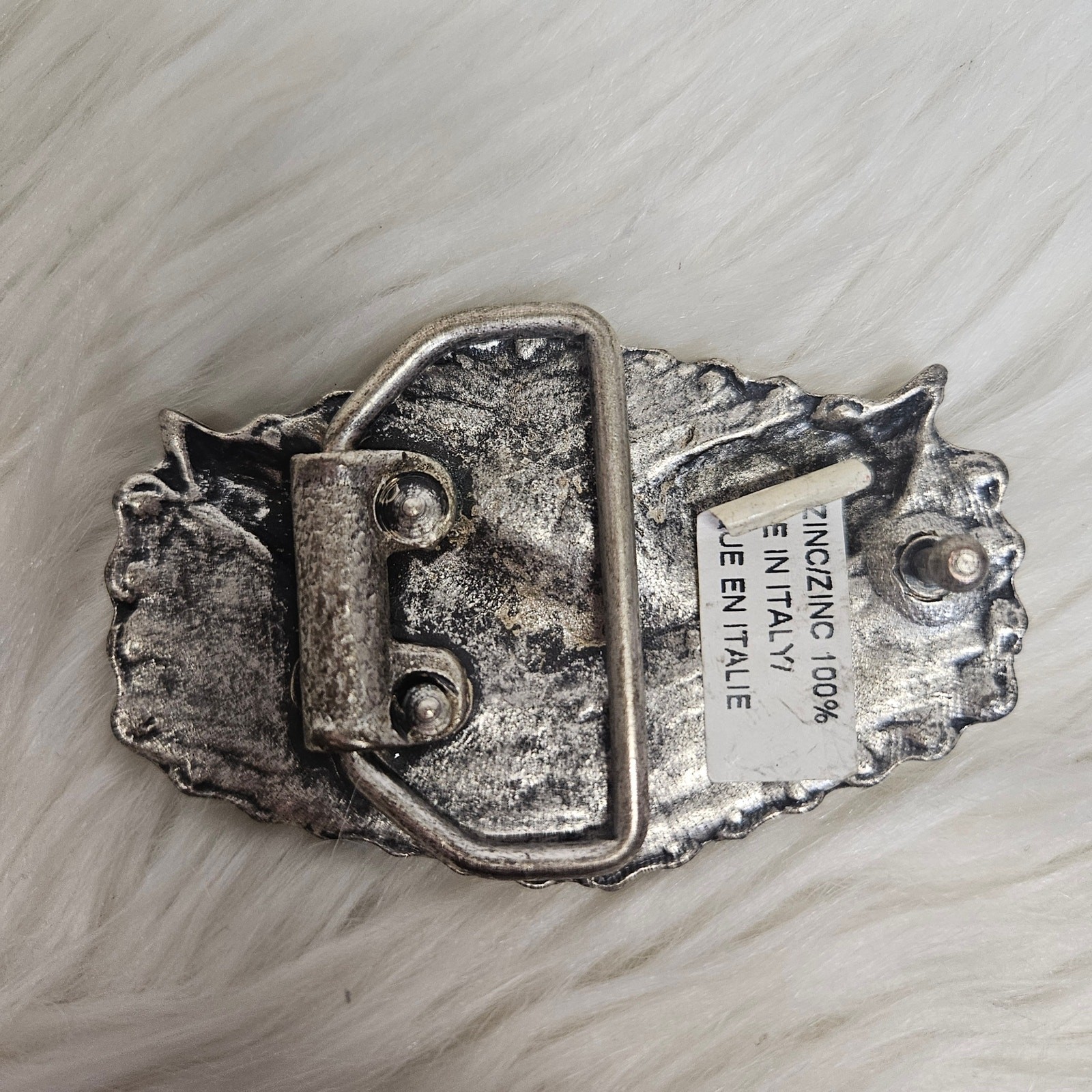 Vintage Solid Brass Bald Eagle Belt Buckle Made in Italy 1970s Retro Patriotic