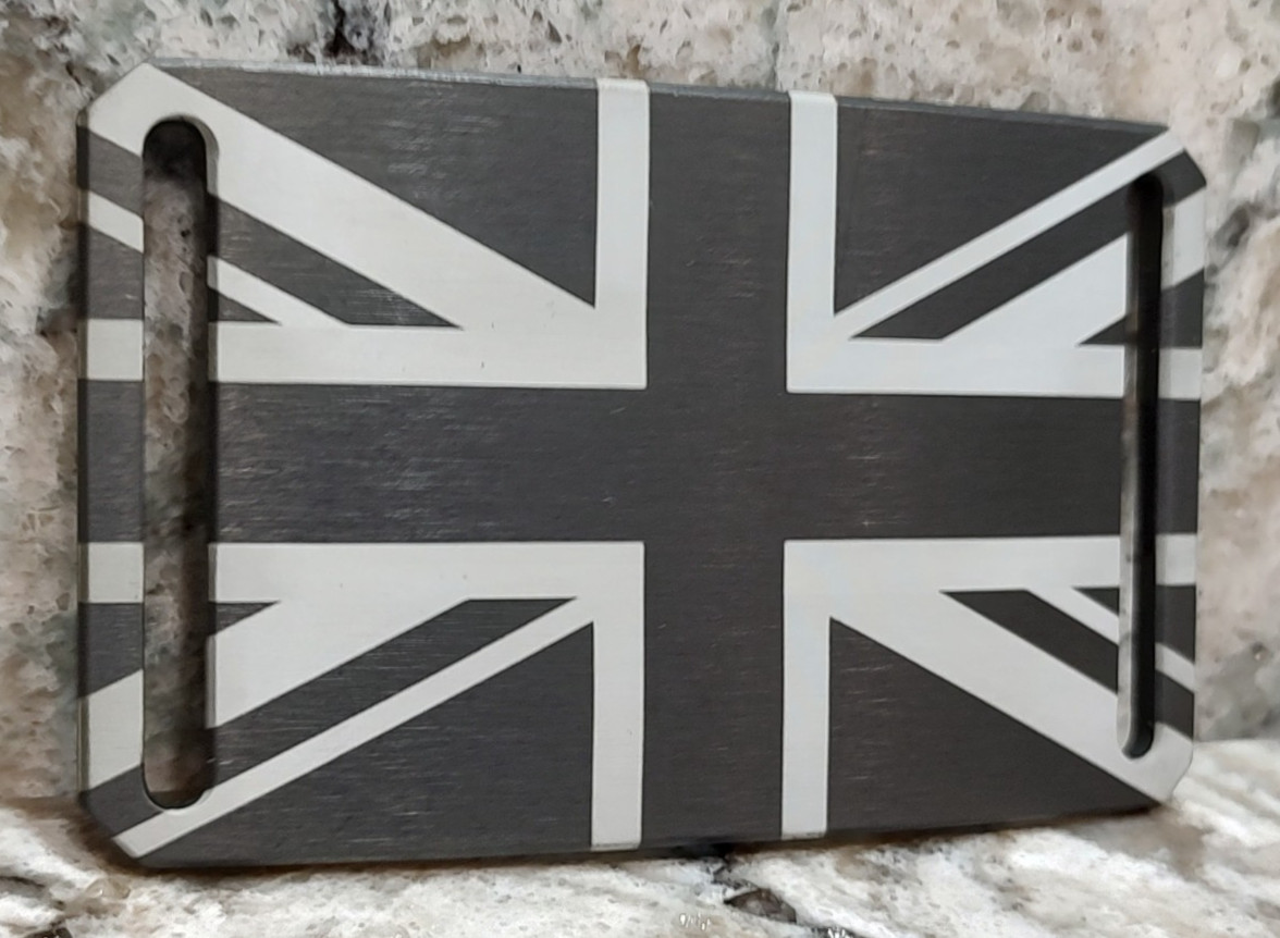 GRIP6 BELT BUCKLE – UNION JACK / FLAG OF ENGLAD – GUNMETAL – 1.5 INCH WIDE