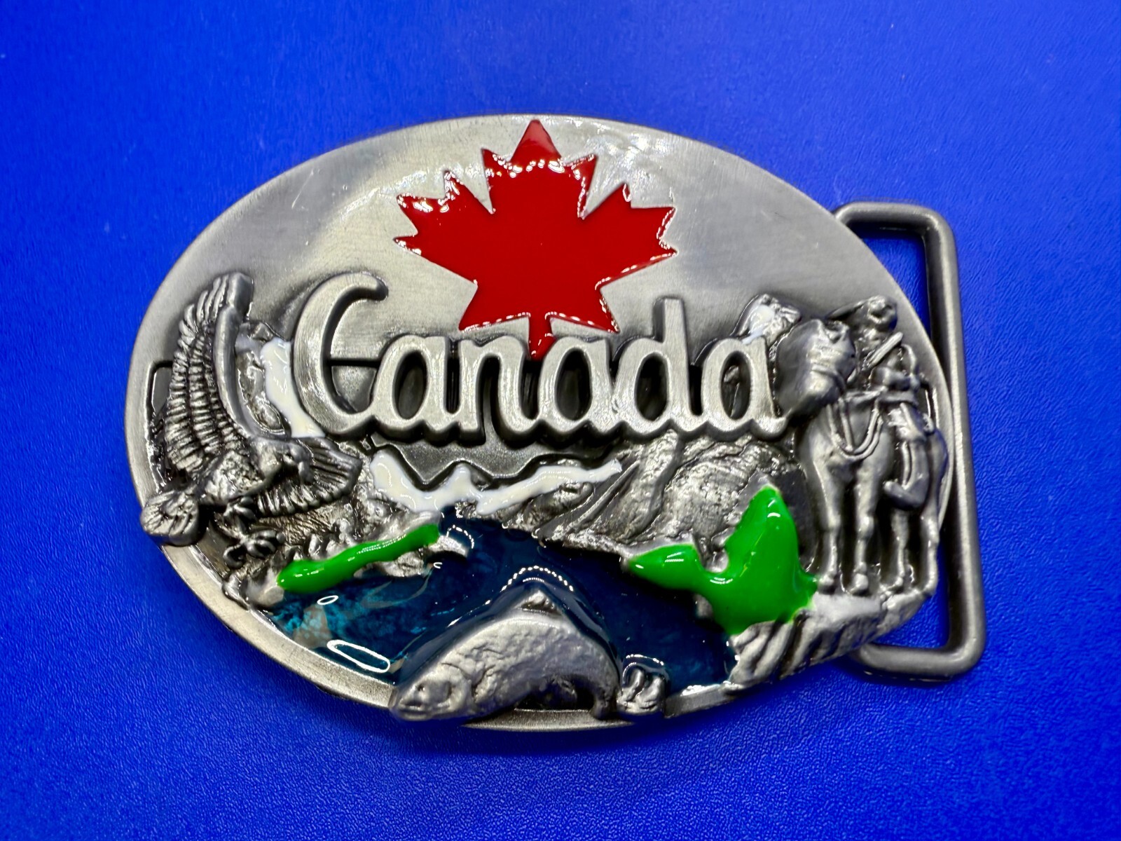 Canada Beautiful Country Commemorative Nature Wildlife Fish Scene Belt Buckle