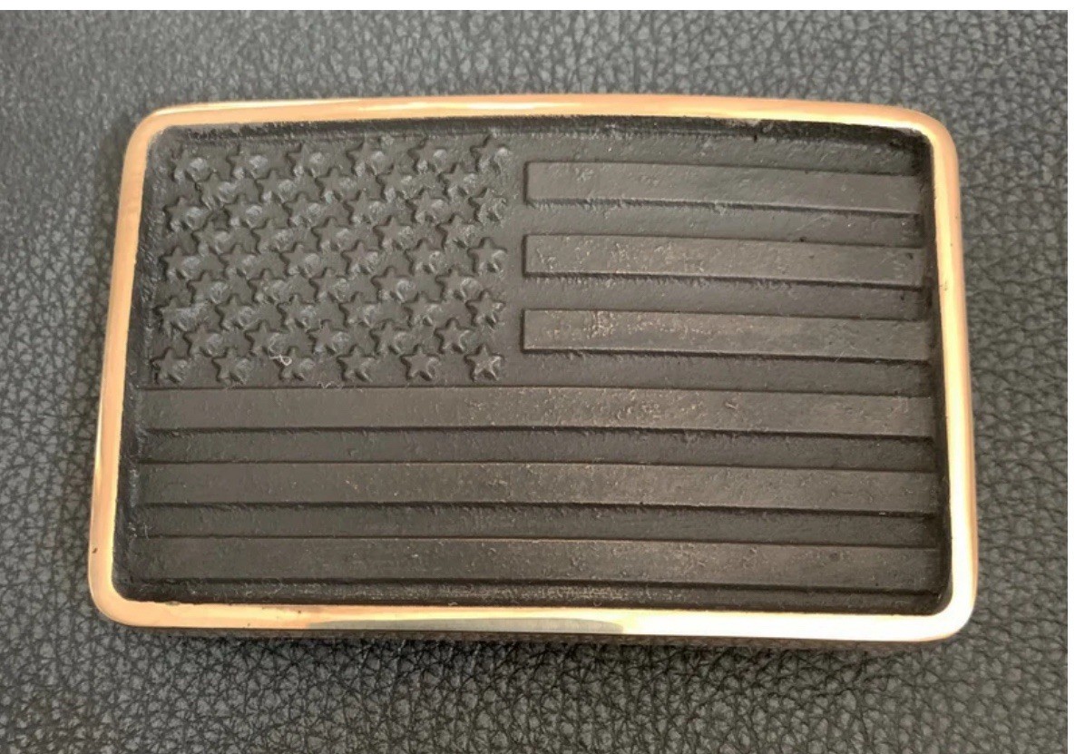 American Flag Black Belt Buckle – Made in the USA