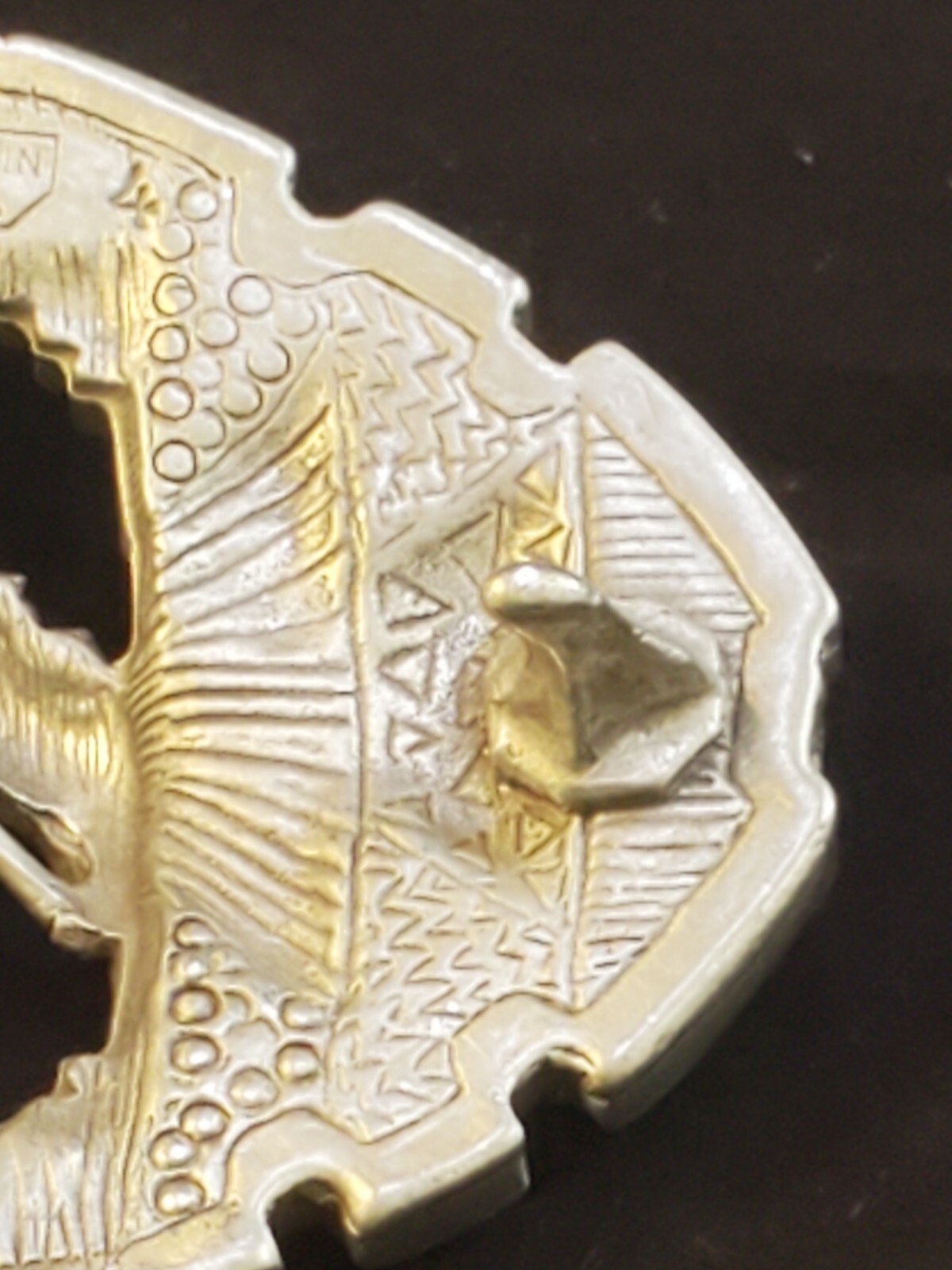 Diamond Cut Pewter Man Riding Horse Belt Buckle