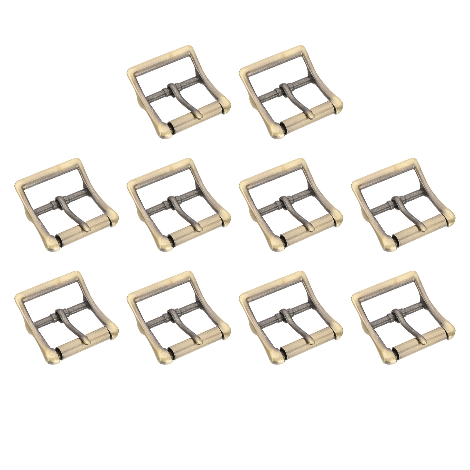 1.6&Prime;x1.3&Prime; Rectangle Shape Single Prong Belt Buckle (Bronze, Pack of 10)