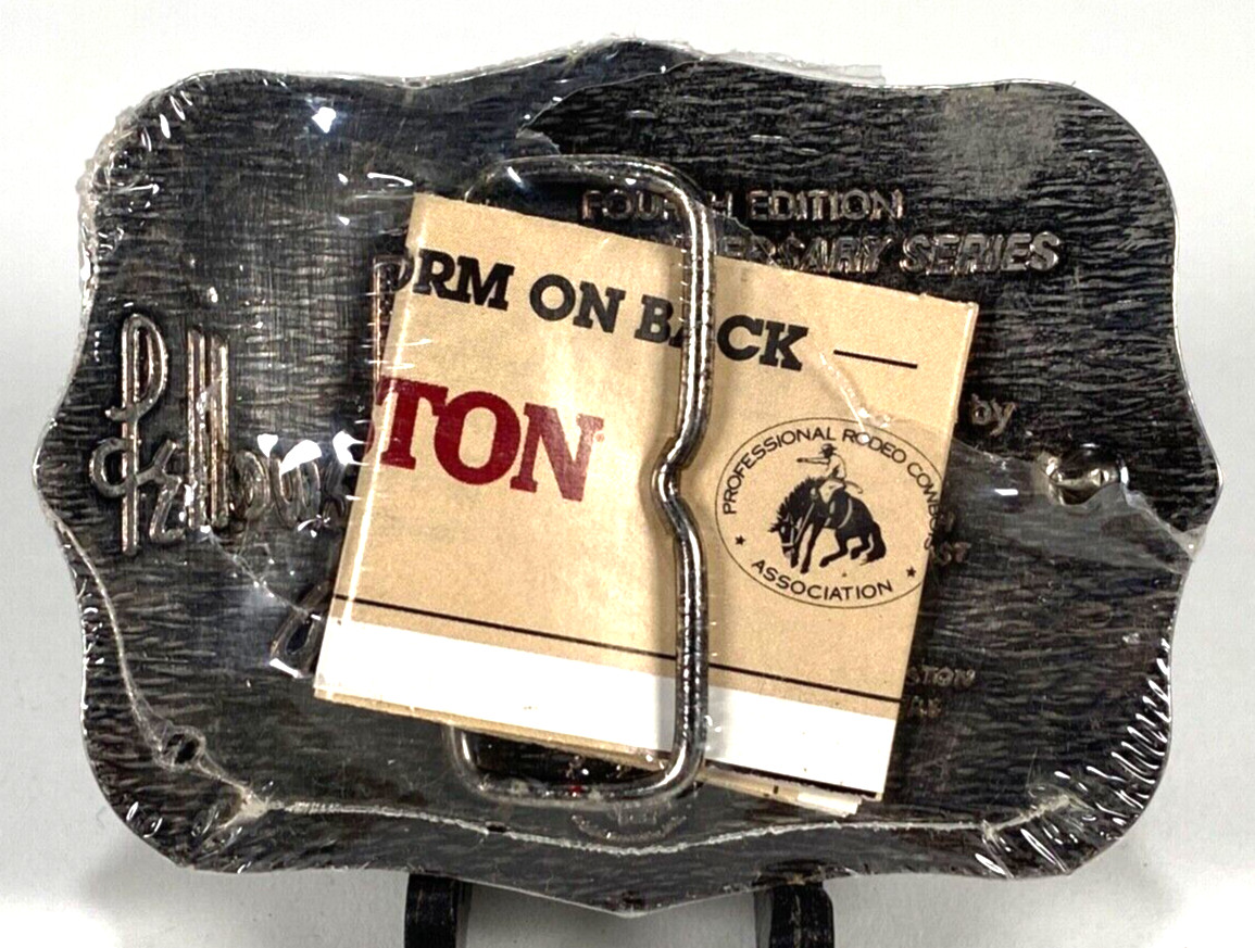 Hesston National Finals Rodeo Belt Buckle-Brass-Proffesional Cowboys-Vtg 1986