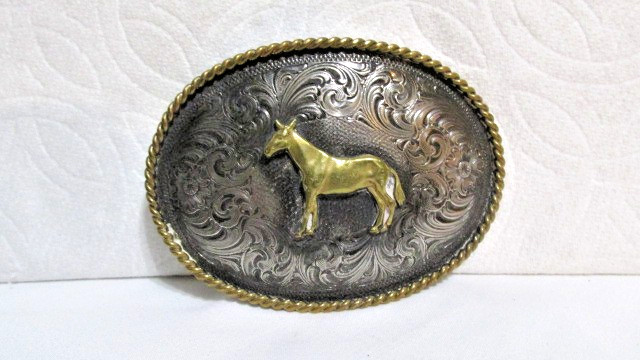 Montana Silversmith Western Belt Buckle Sterling Silver Plated, Columbus Montana
