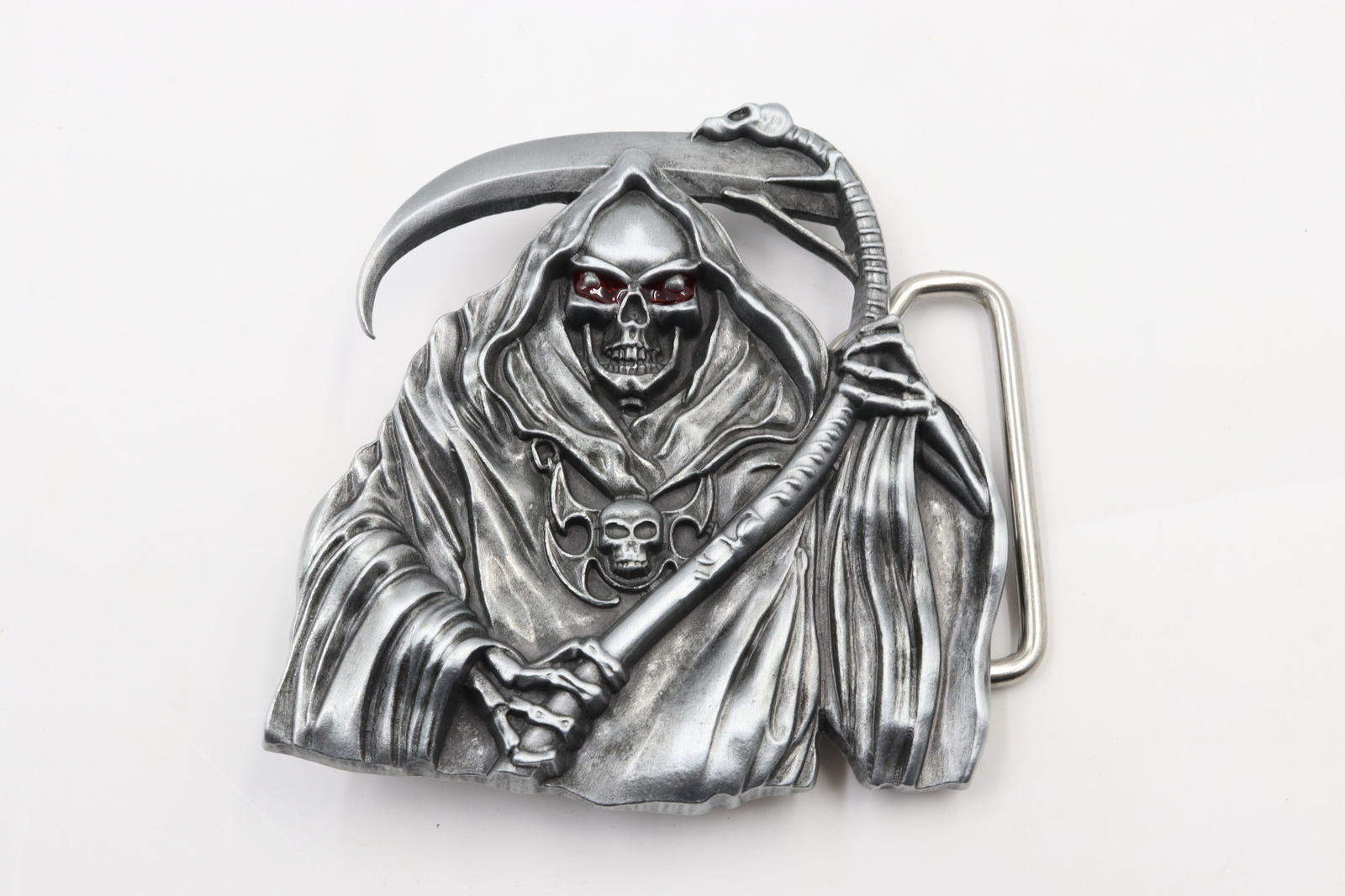 Grim Reaper Red Eyes Metal Novelty Fashion Belt Buckle