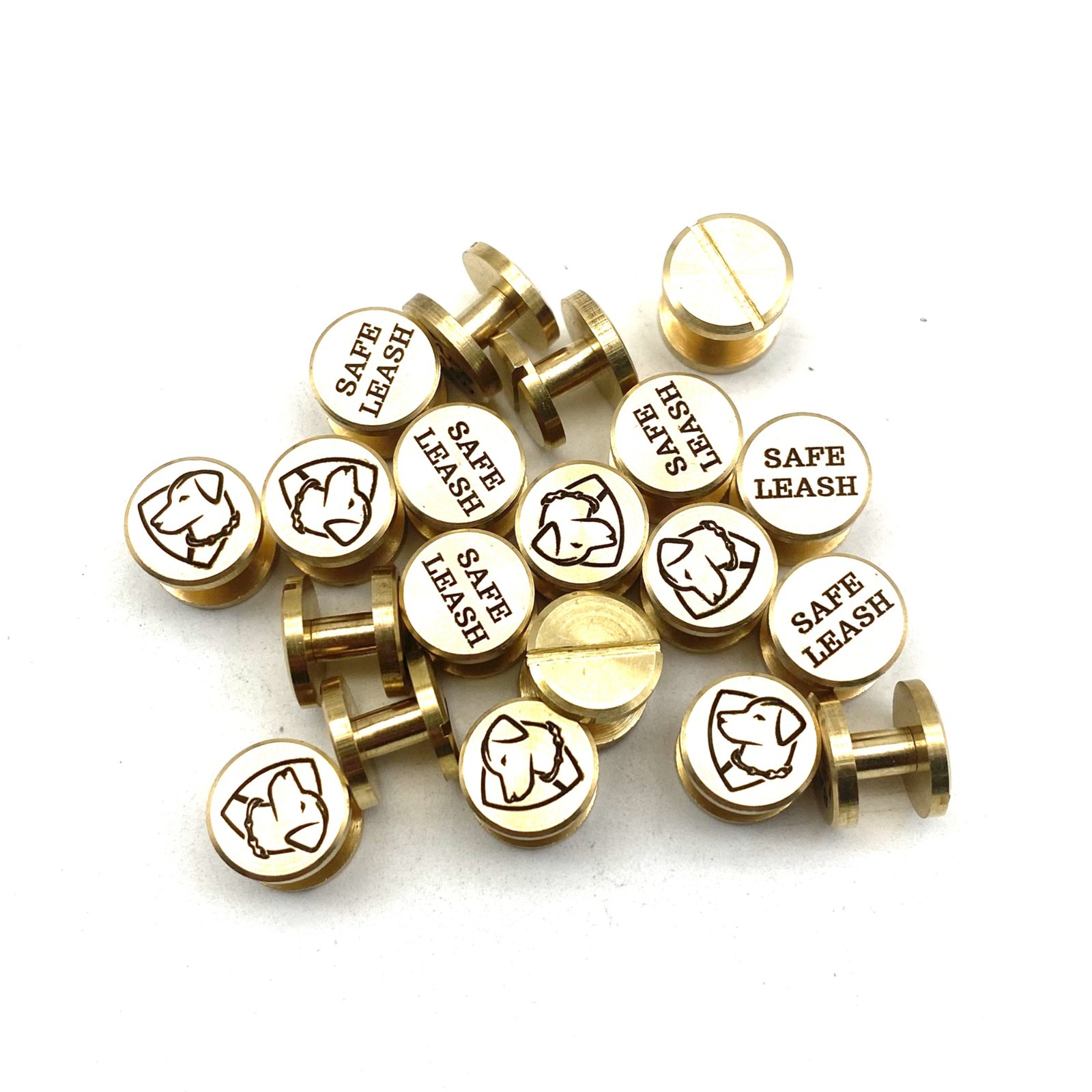 Custom Logo&Text Leather Craft Chicago Screw Rivets Flat Cap 12mm Diameter