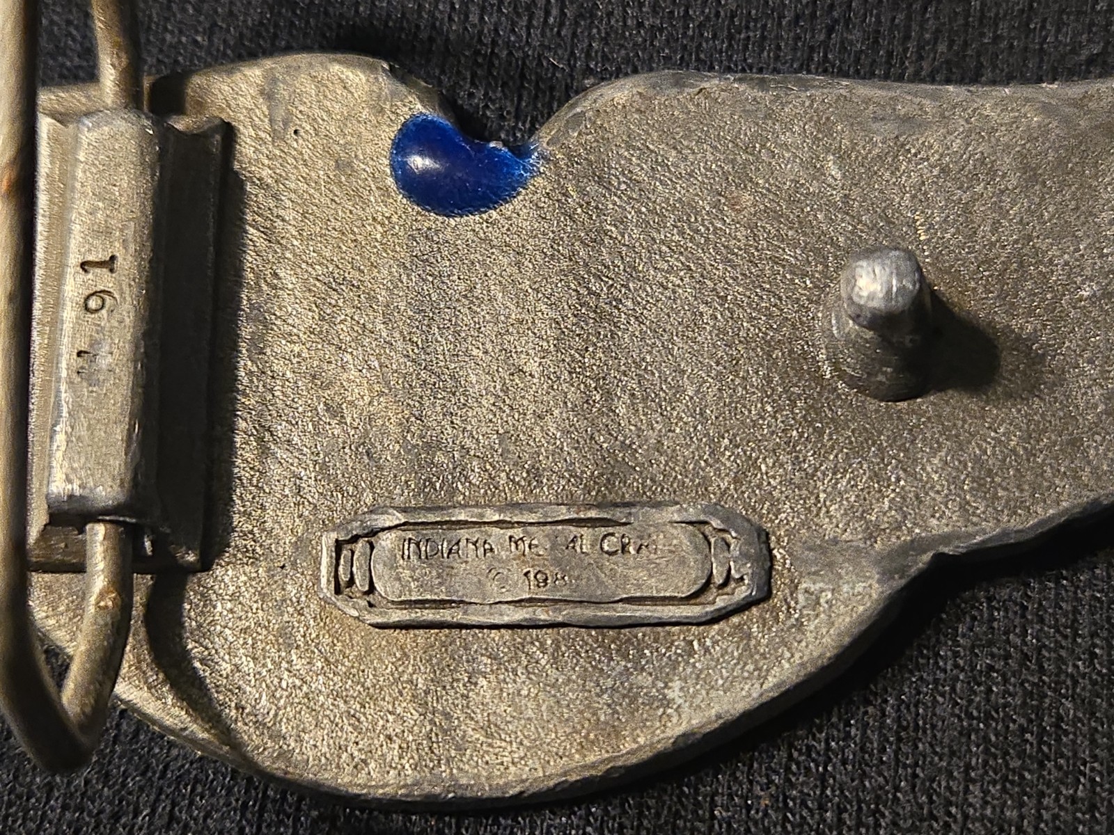 Men&rsquo;s Western Eagle Wing Belt Buckle Silver Tone Blue Enamel Fits 1.75in