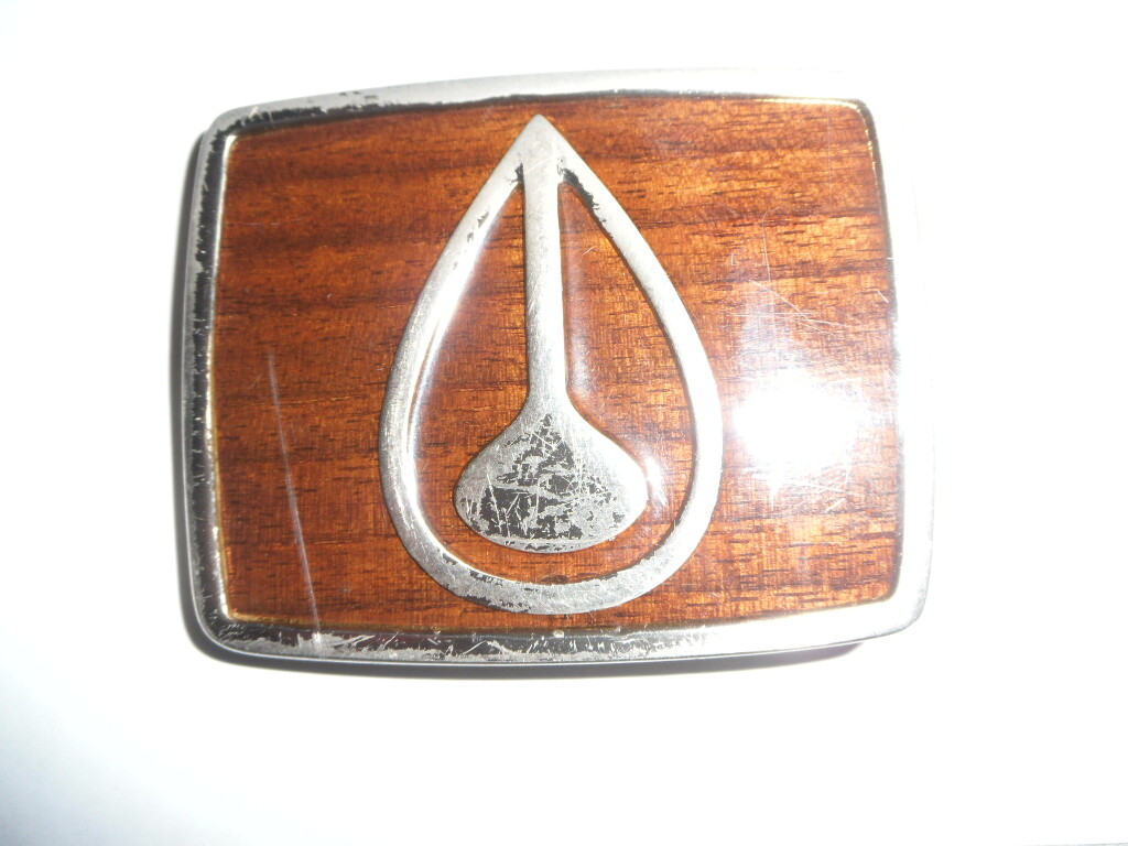 NIXON BROWN WOOD GRAIN SILVER METAL SKATER BELT BUCKLE