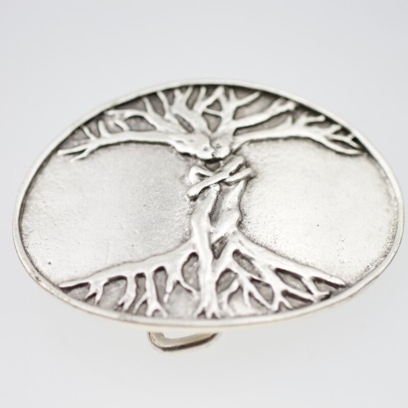 Oval Tree of Life Belt Buckle – Two Lovers as Tree of Love
