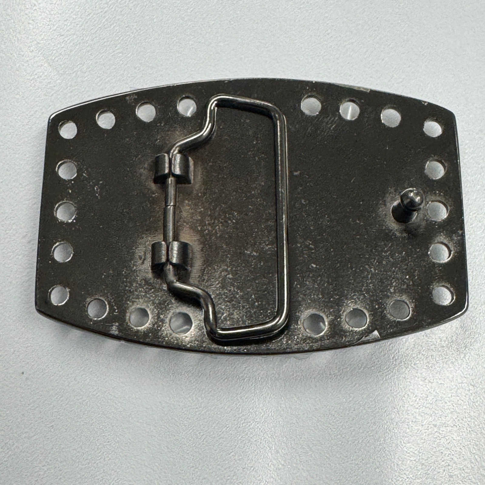 Sparkling Rhinestone Cross Belt Buckle Pewter Tone Western Style 3&Prime; x 2&Prime;