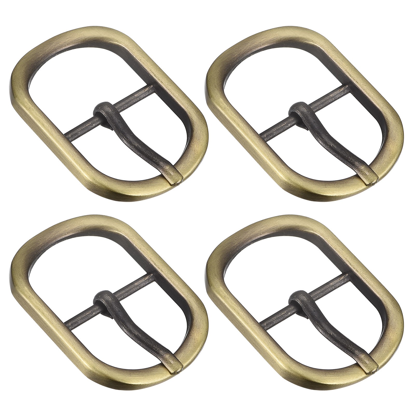 4Pcs 0.94&Prime; Single Prong Belt Buckle Oval Center Bar Buckles for Belt, Bronze