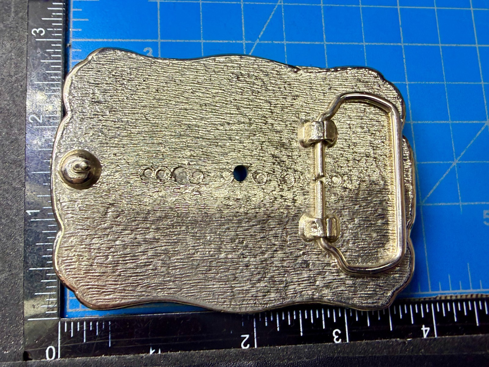 Rectangular Red Pink Bead Covered Belt Buckle Center Hole For Craft Or Project