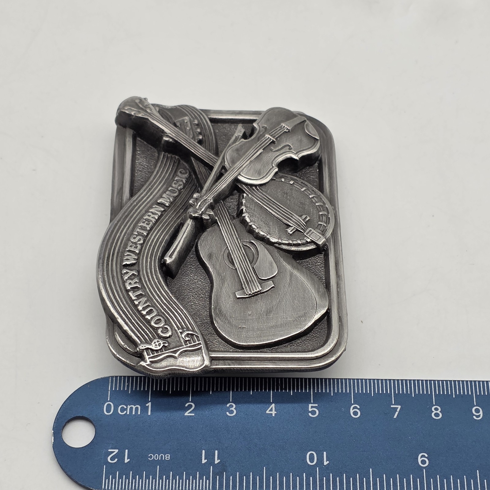 Bergamot Brass Works Country Western Music Belt Buckle Cowboy Rodeo 1984