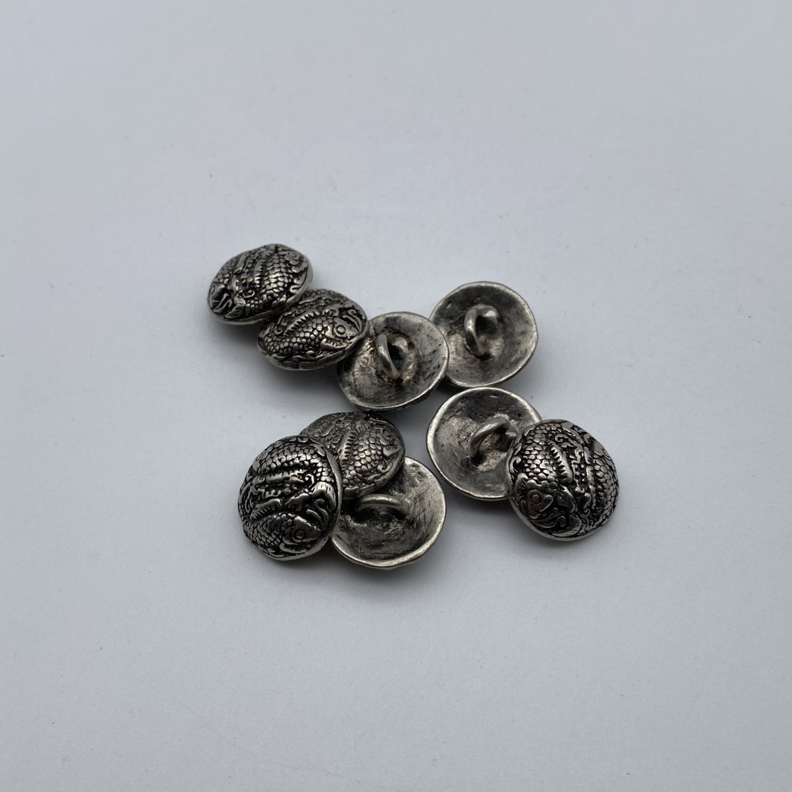 Vintage Shank Button Round Brass Sewing Button,Old Silver Buttons lot
