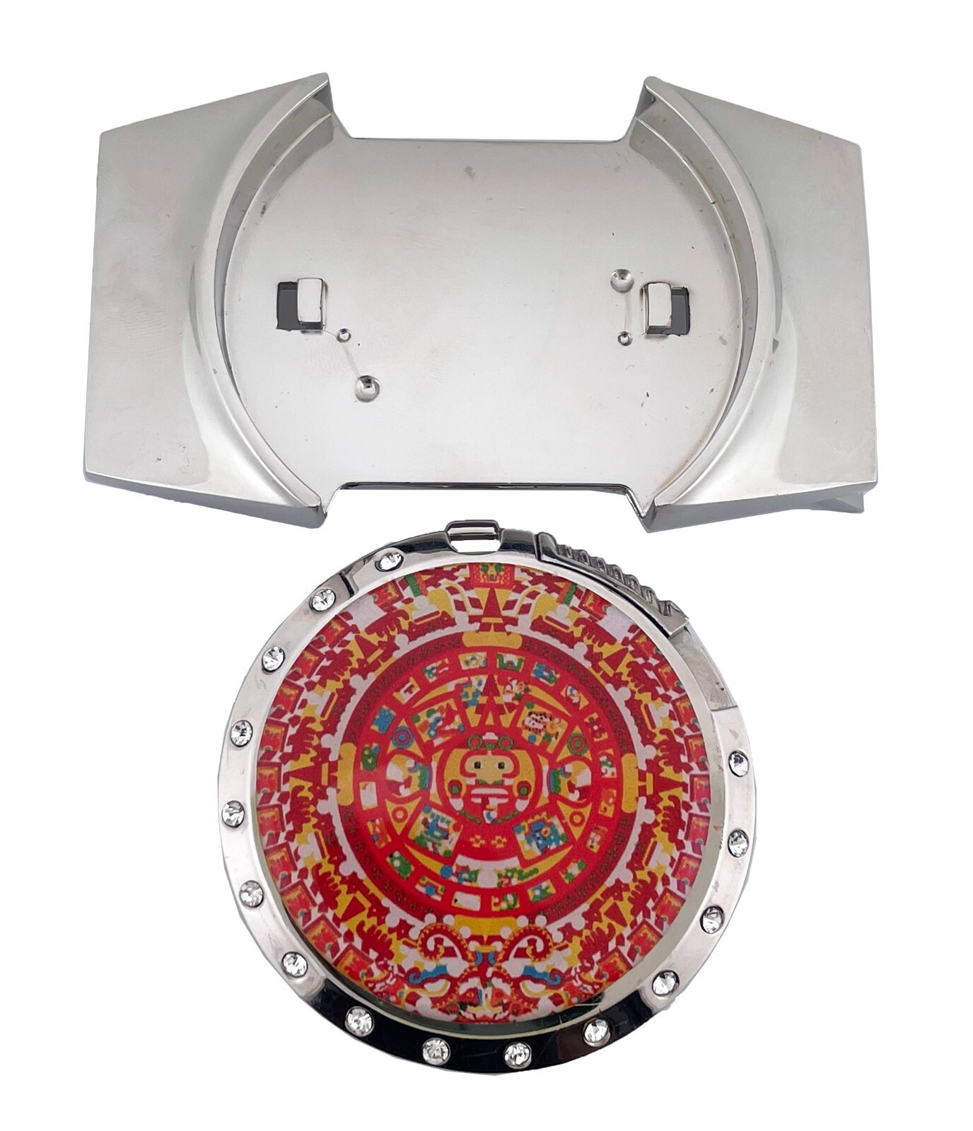 Removable Lighter Belt Buckle Aztec Calendar Native Western Rodeo Cowboy Metal