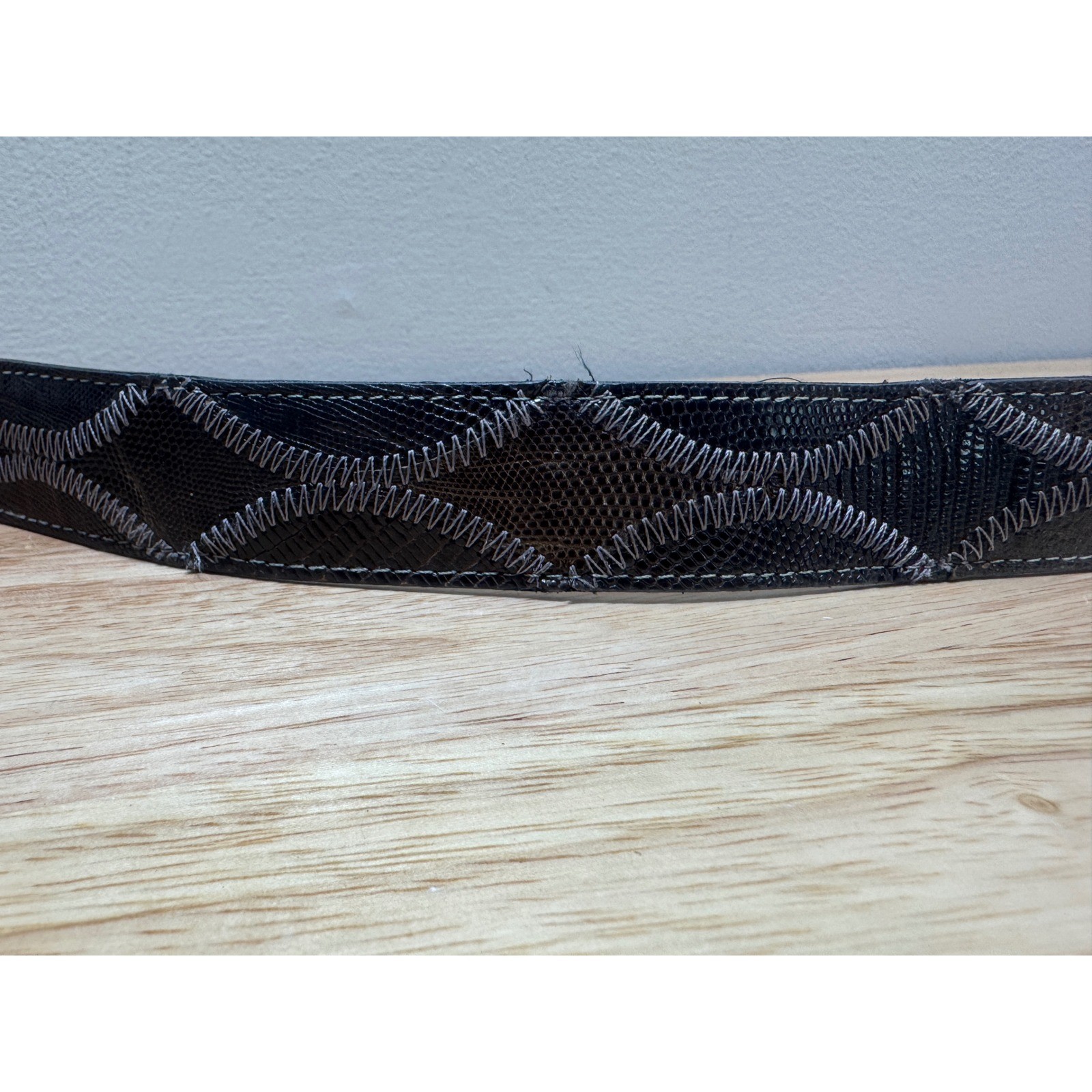 Justin Genuine Lizard Made in USA Belt Size 36 No Buckle