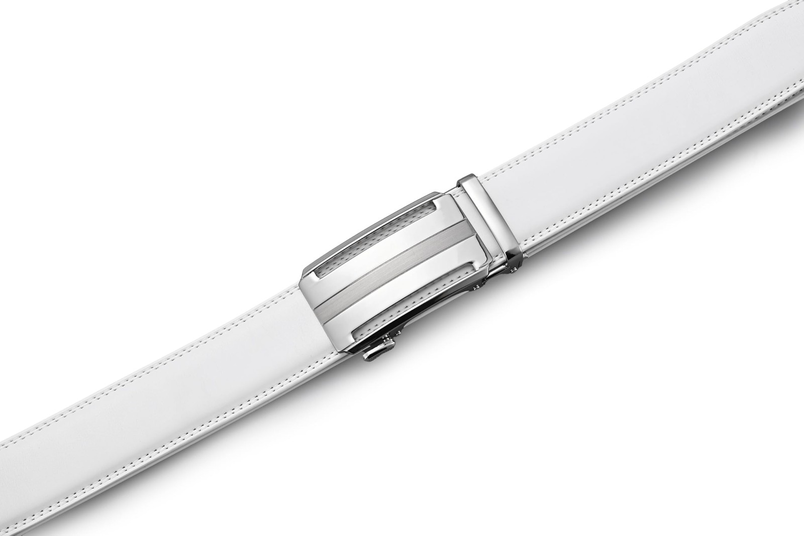 KUULIMEE White Belt Men, Ratchet Dress 30&Prime;-36&Prime; Waist Adjustable, White-04