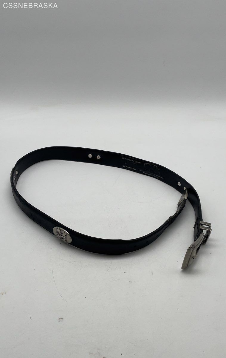 Huskers Black Studded Black Genuine Leather Belt – Men – Size 36