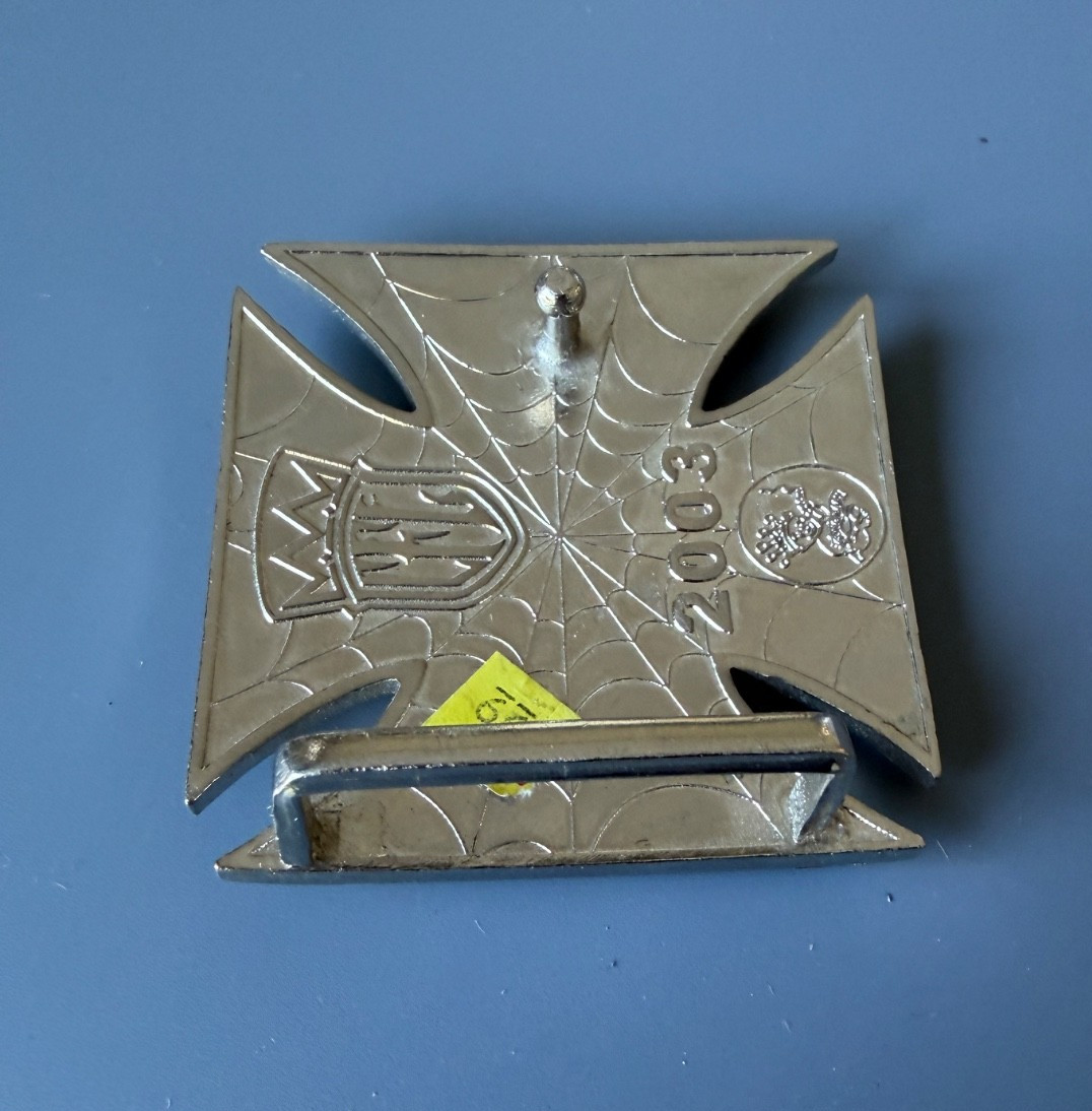 Vintage 2003 West Coast Choppers Belt Buckle Jesse James Iron Cross Enamel WCC