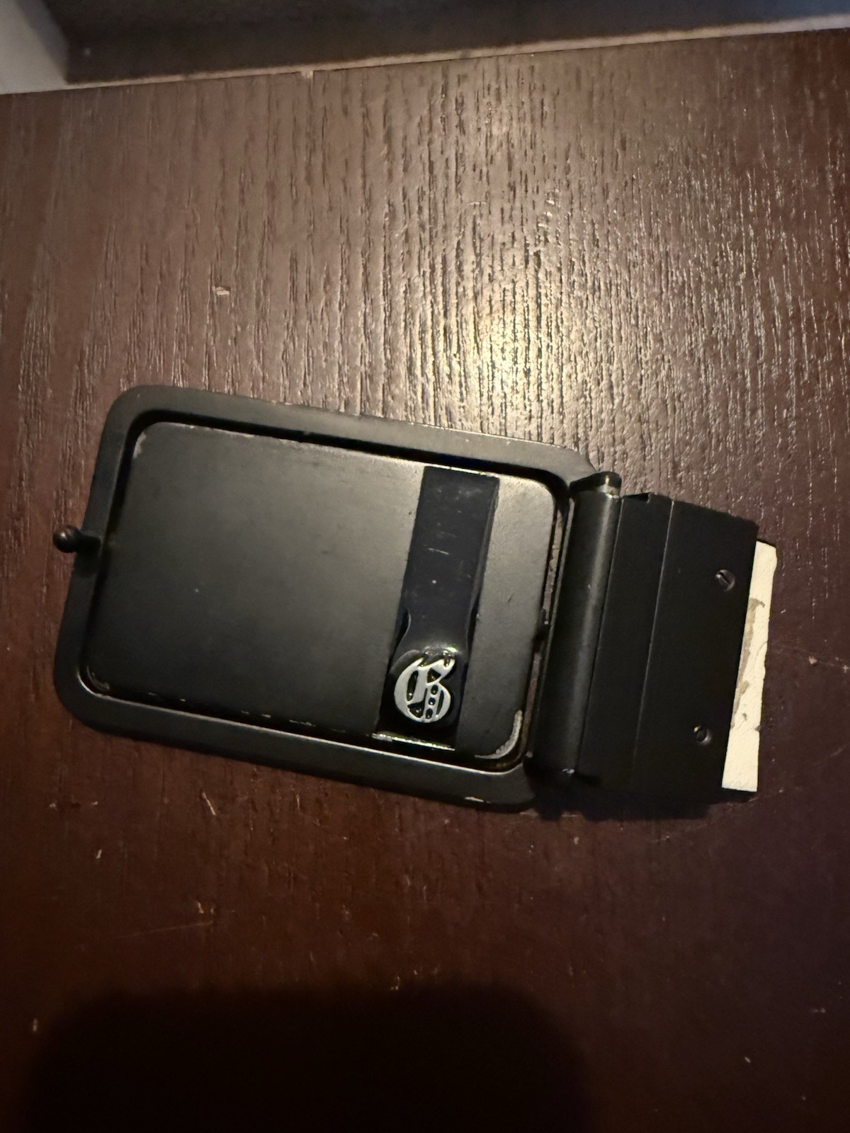 Black Belt Buckle Only, Reversible 2 Sided Flip Studded