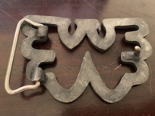 Waylon Jennings Flying W Pewter/Gray Belt Buckle Solid Metal