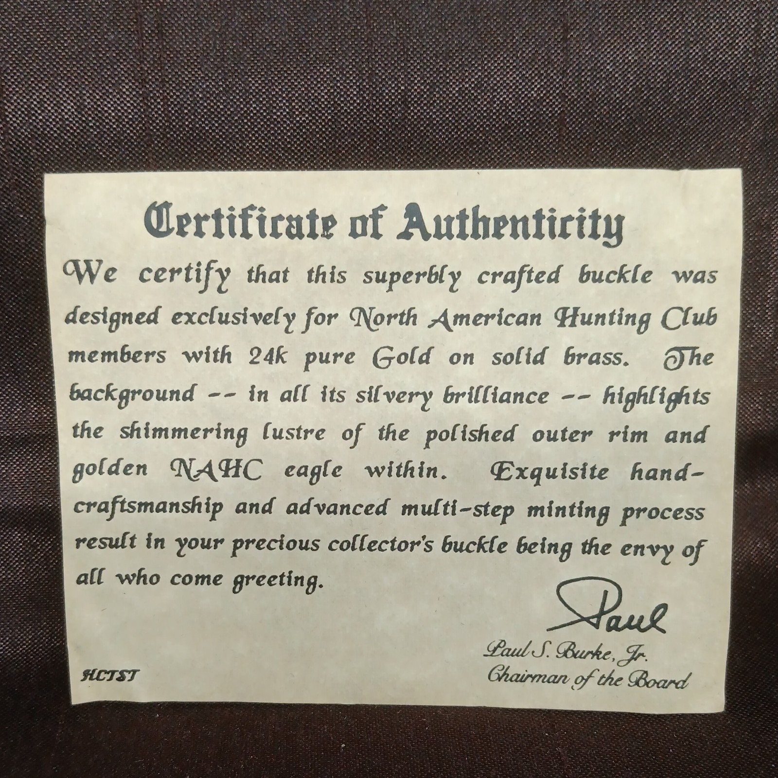 North American Hunting Club Vtg Wings of Gold 24 Karat Gold Rhodium Finish OB