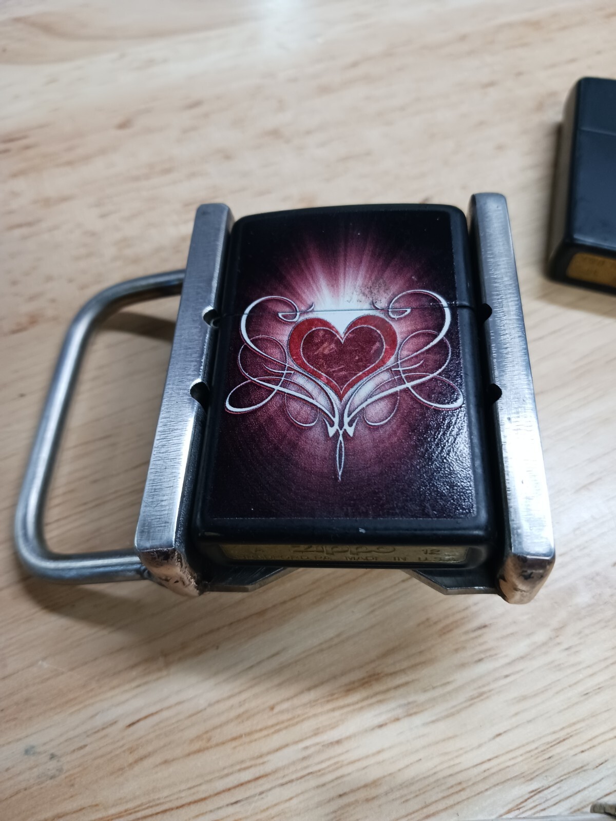 ZIPPO BELT BUCKLE HOLSTER -Handmade- STAINLESS – RT ARTISAN WORKS