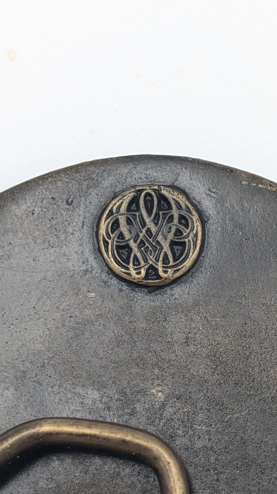 Bergamot Brass Works Large Vintage Brass Belt Buckle Forest Maidens Naked Ladies