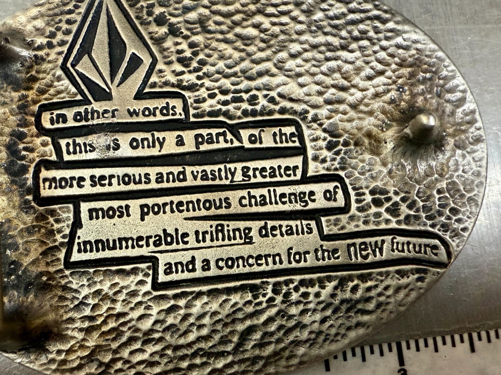 VOLCOM Apparel Company Diamond Logo 90&rsquo;s Metal Cast Original Promo Belt Buckle