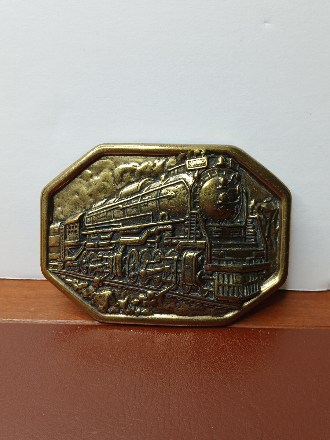 Vintage Avon Train Railroad 3D Brass Metal? Belt Buckle