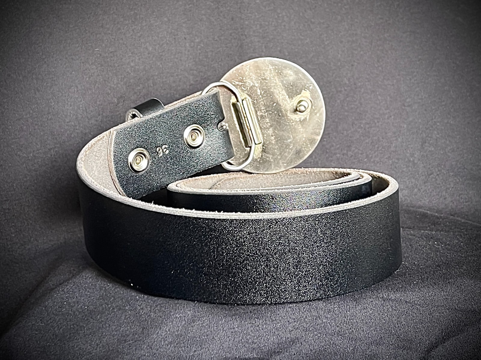 Handmade Round Cross Belt Buckle Gothic Rock Metal Darren McNeese