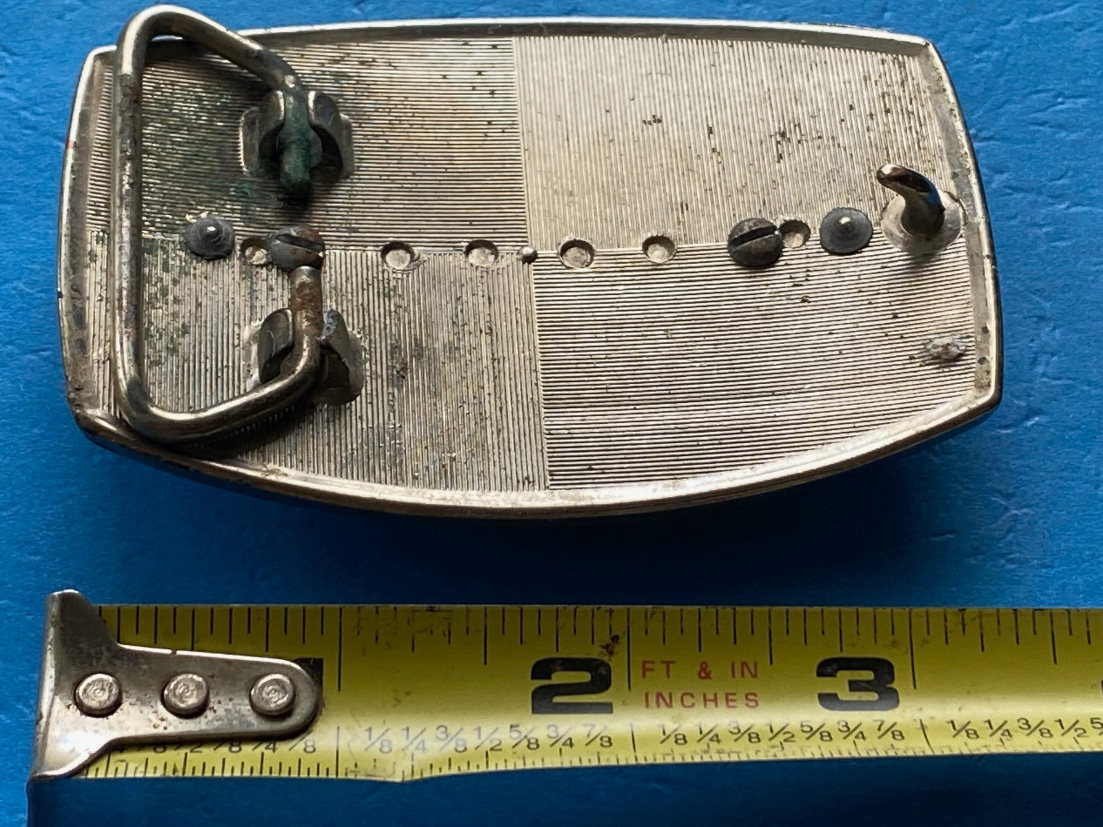 Vintage American Precious Stone Holder Belt Buckle