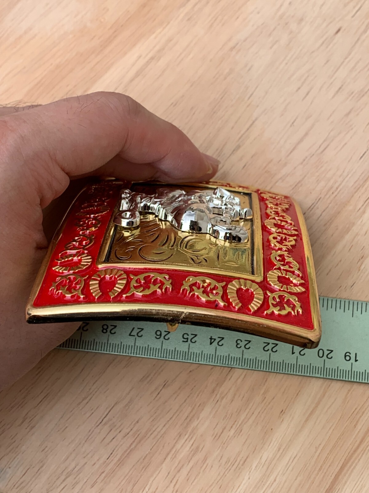 Western Buckle Gold Silver Red Horse Rider Cowboy Fit 2 » Hebilla Vaquero