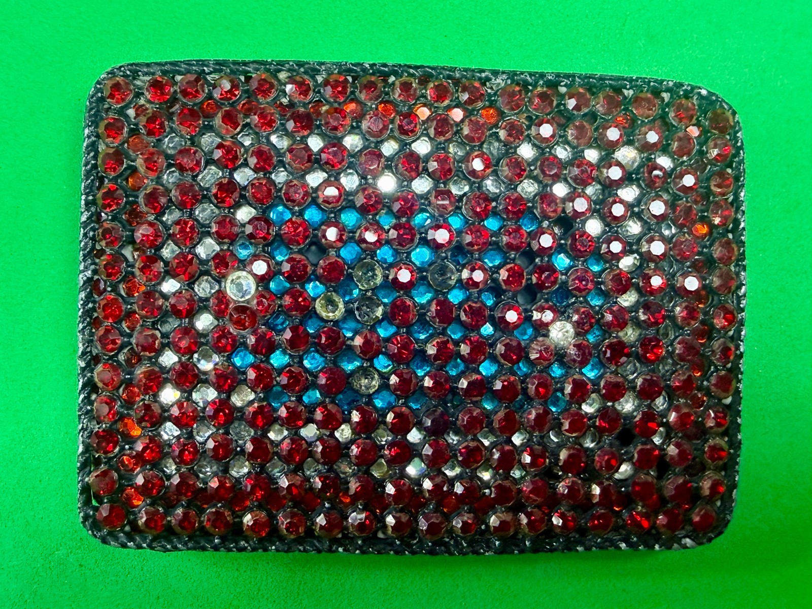 Sparkling Red Rhinestone Covered Vintage Women&rsquo;s Artisan Made Belt Buckle
