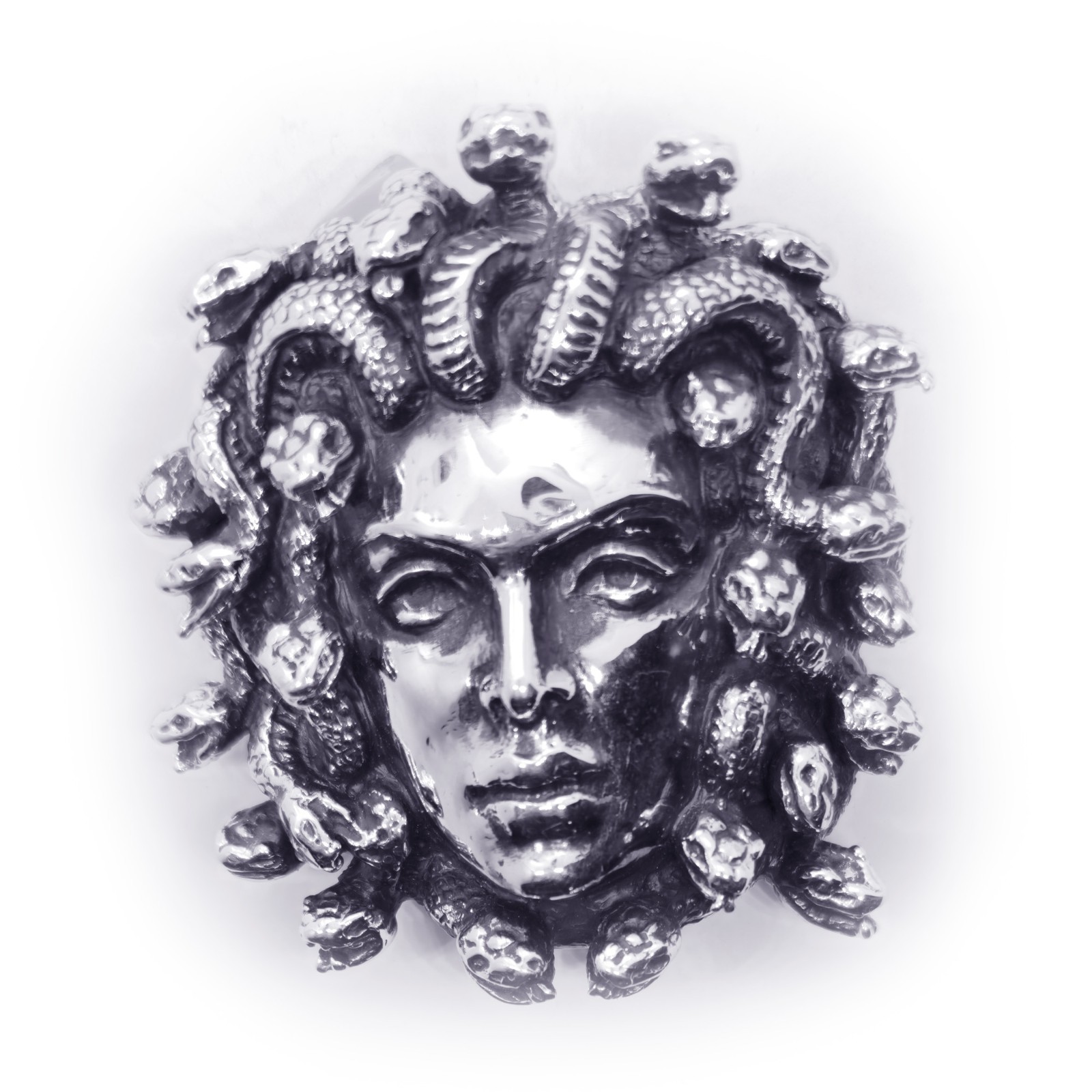 Medusa Gorgo Sterling Silver Belt Buckle