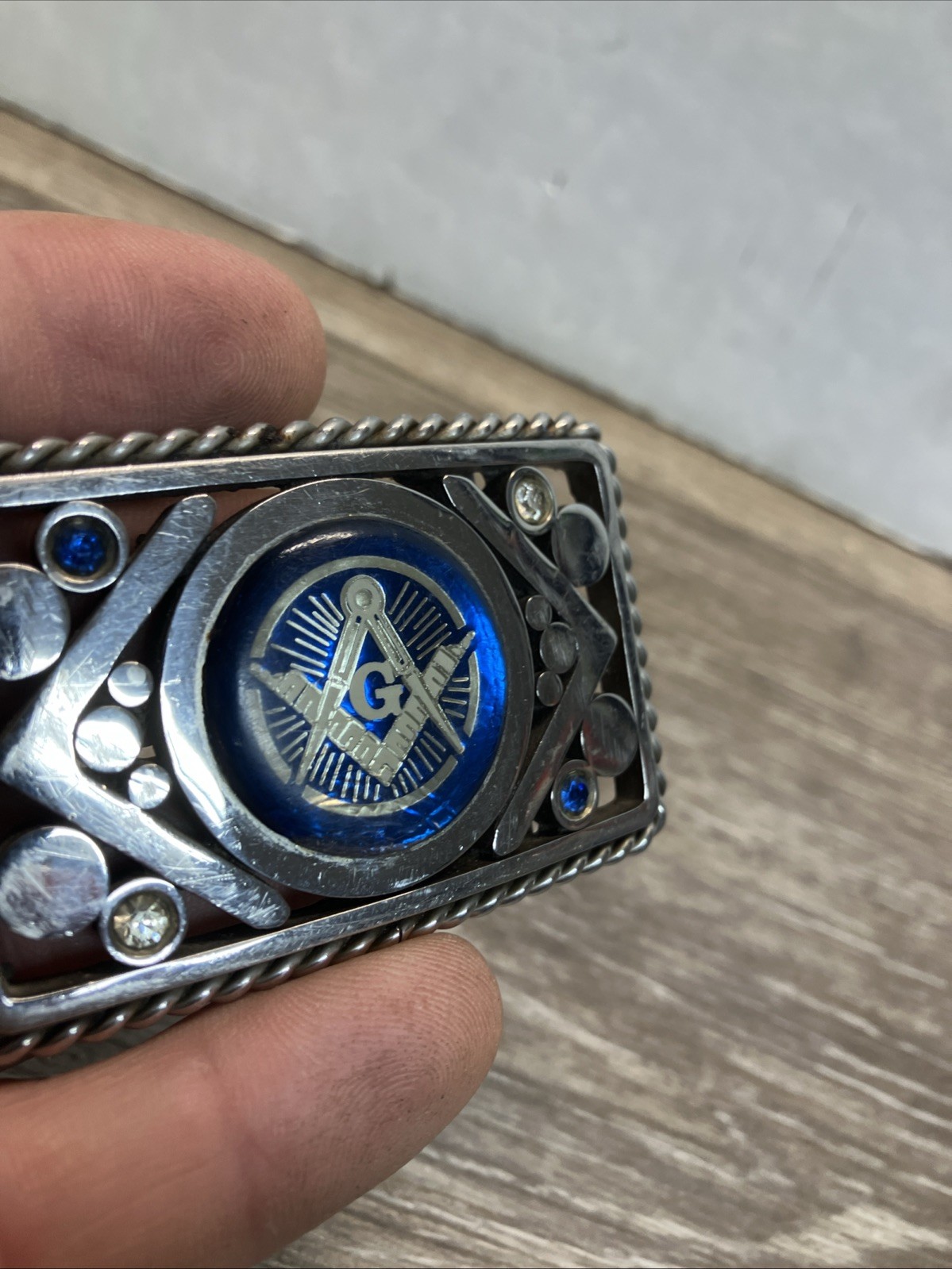 Mason Masonic Freemason Metal Belt Buckle Very Rare Variation