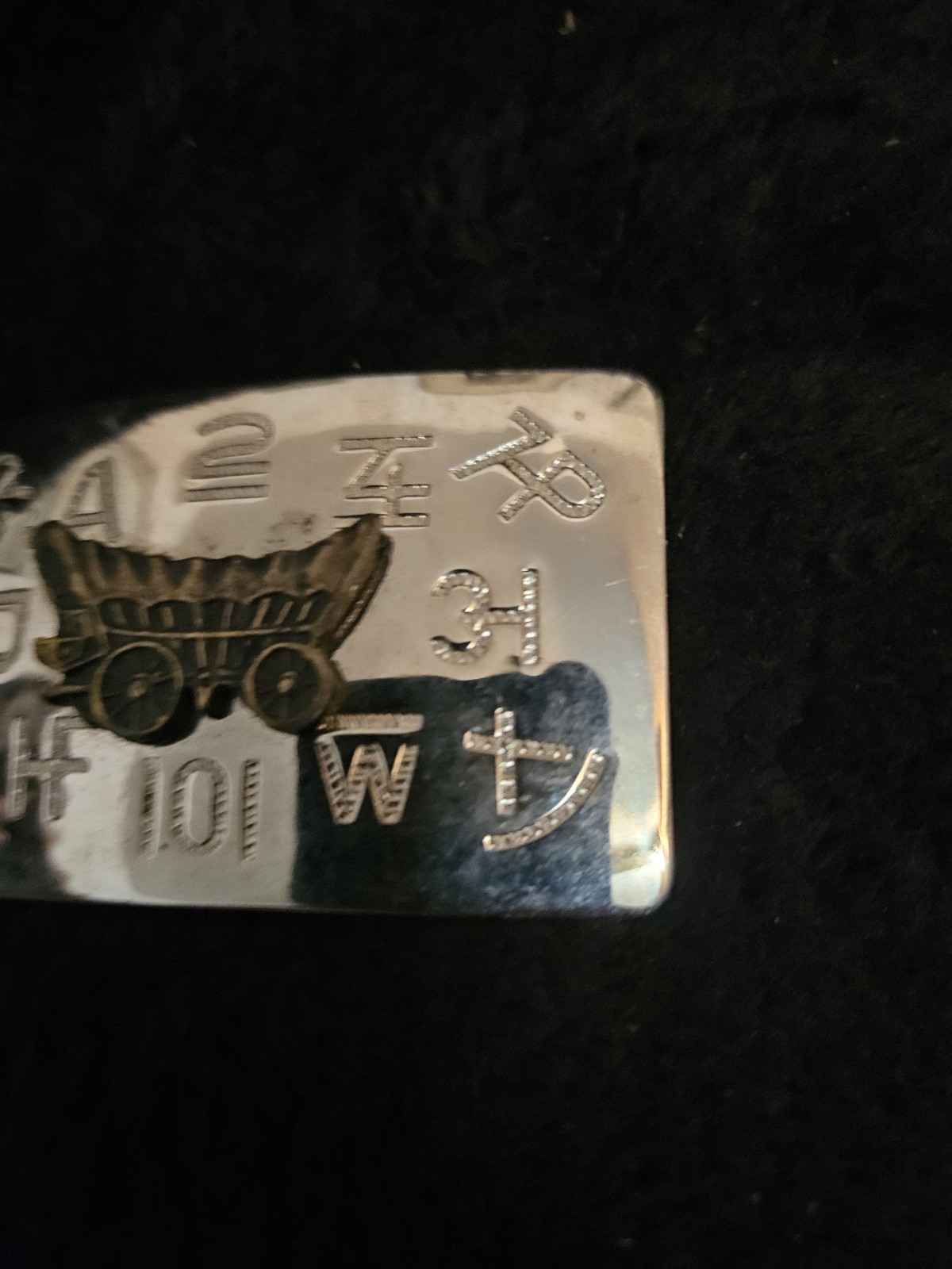 Vintage Chambers Belt Co Brass Belt Buckle Western Cattle Brands Wagon USA