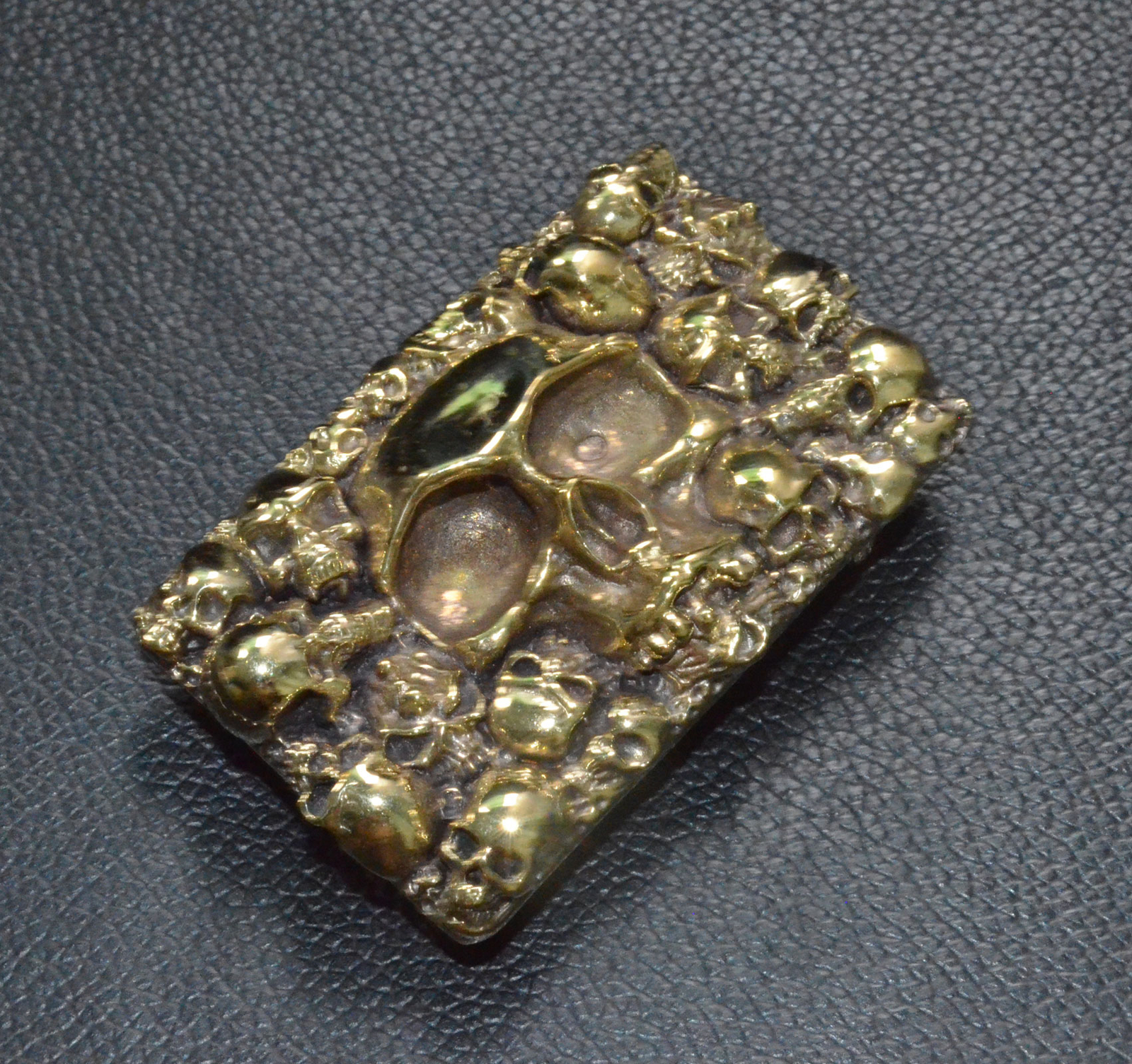 Handmade, Solid Brass Casting Human Skull Square Belt Buckle Punk Personal Gift