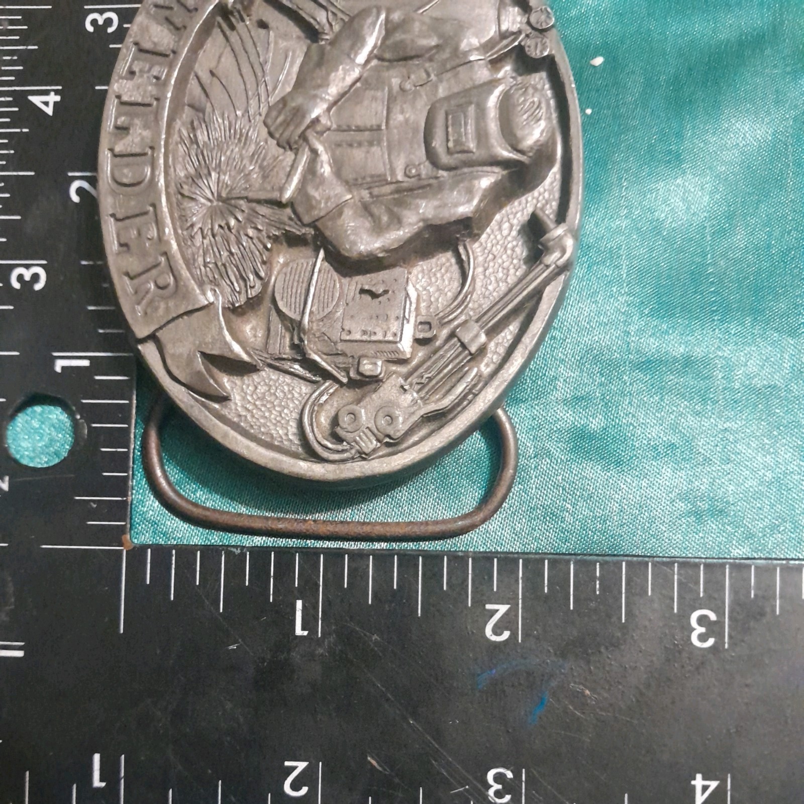 Welder buckle. Made In USA Wider belt, Solid Pewter