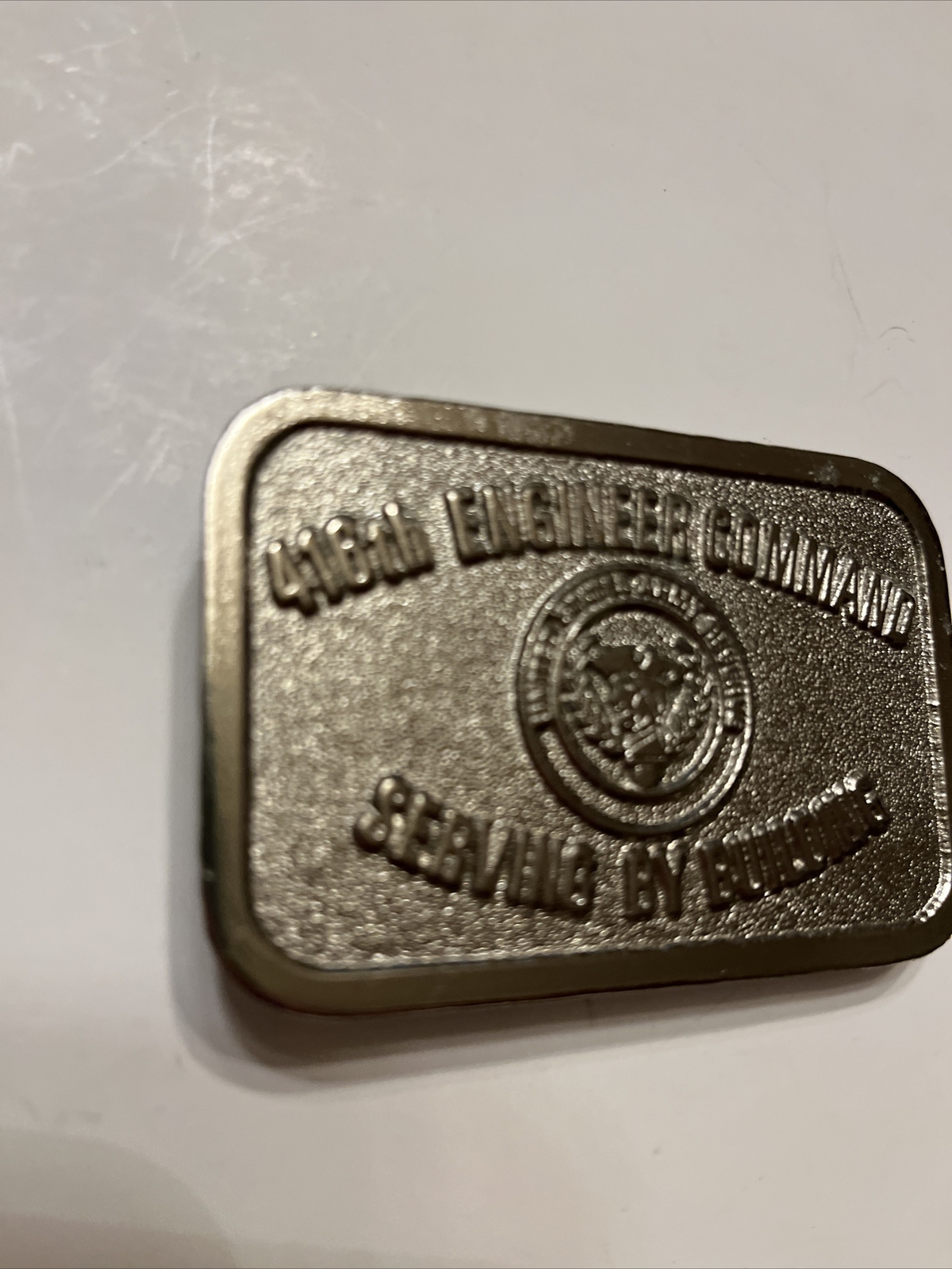 416 Engineer Command Serving Building Army Reserve USA Vintage Belt Buckle