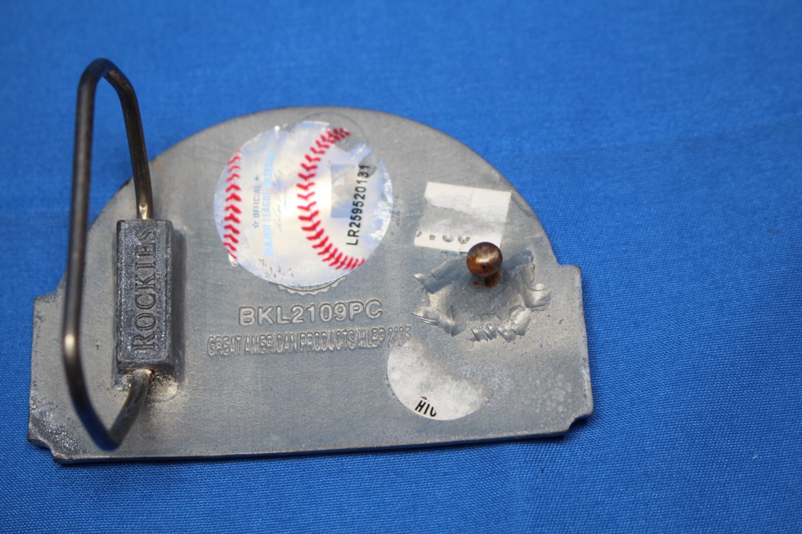 MLB Pewter Belt Buckle Colorado Rockies Baseball