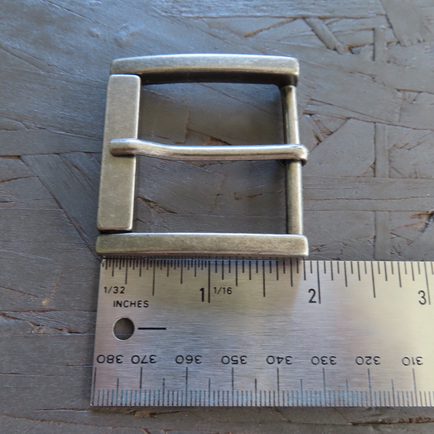Single Prong Belt Buckle Mens Silver 1.5 Square Roller Replacement Casual Retro