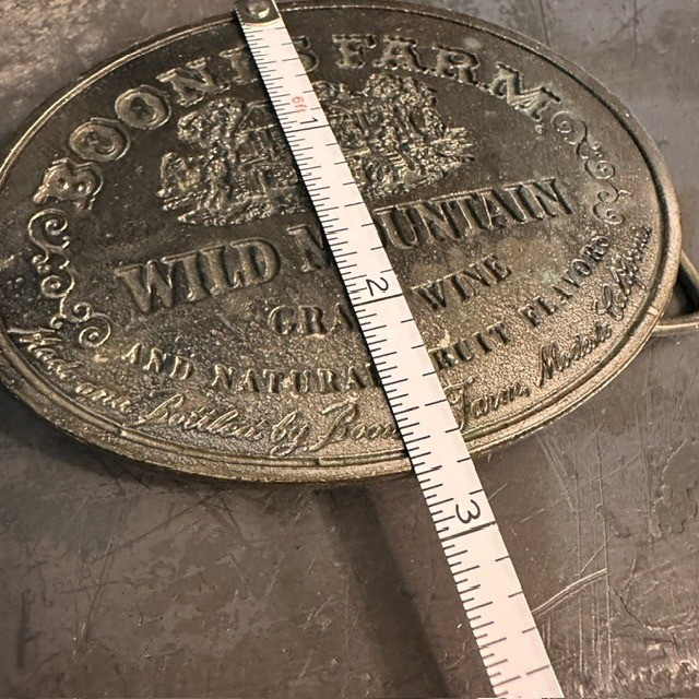 Vintage Boone&rsquo;s Farm Wild Mountain Grape Wine Advertising Belt Buckle 1970s
