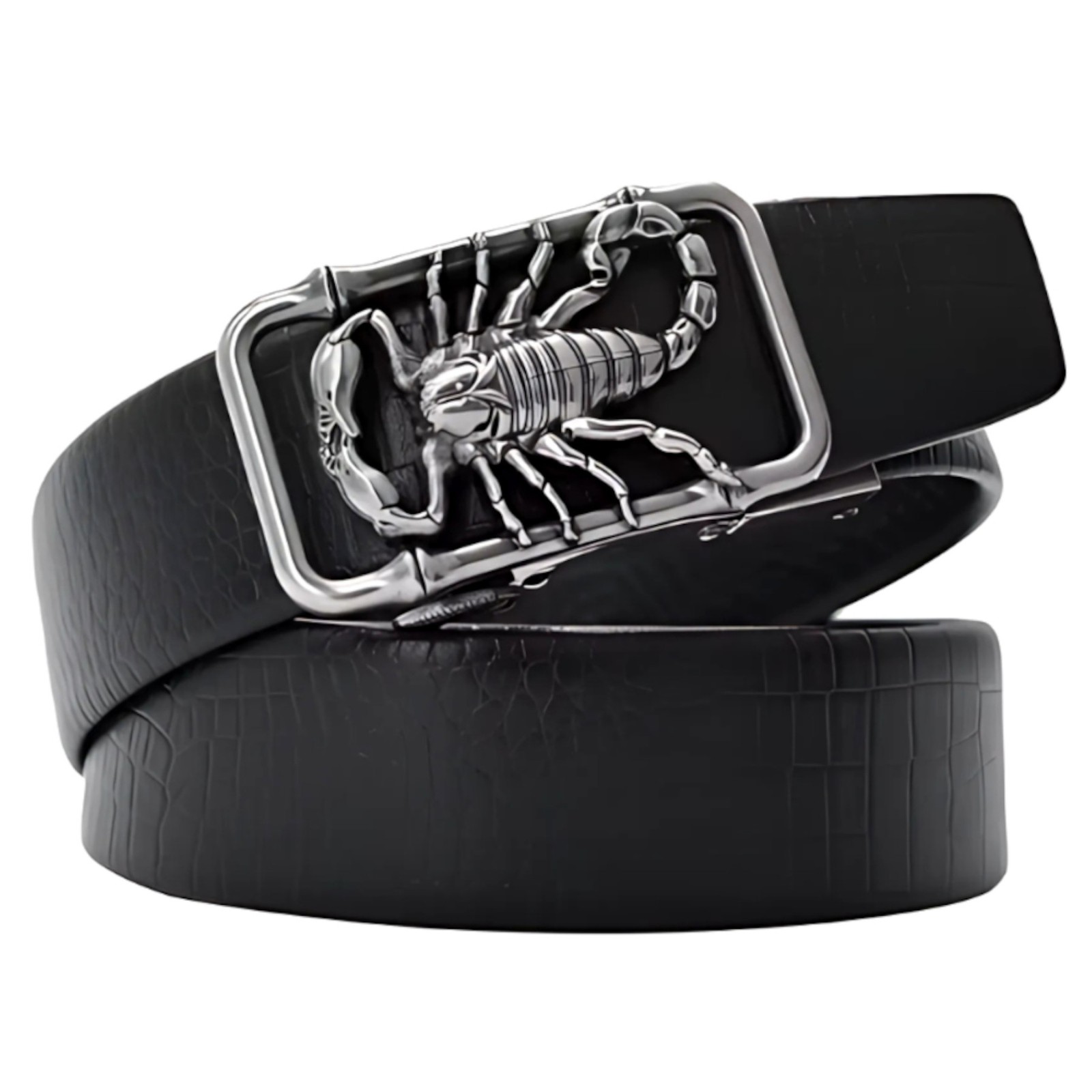 Men&rsquo;s Scorpion 3D Automatic Buckle and Faux Leather Belt