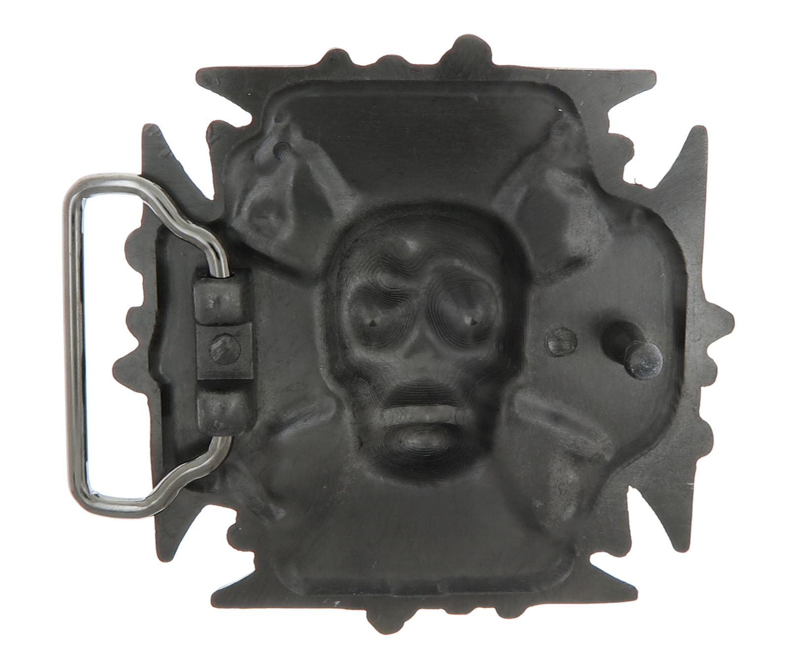 Black Cross Skull Head Bones Enamel Metal Belt Buckle